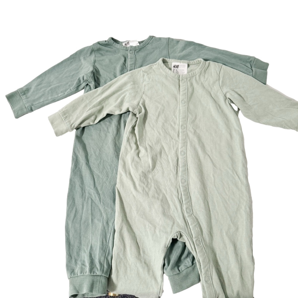 H&M bodysuit onesie one piece 6-9 months lime mint green 2 piece
